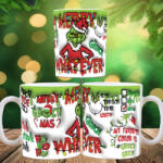 Deconline Customs Grincses karácsonyi bögre 3D pufi hatású "merry whatever (DO129140)