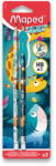 Maped Jungle Feber Creion cu cauciuc, 2 buc + extensie, BL (0040-9851819)