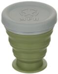MFH Pahar pliabil cu capac, silicon, verde OD, 200 ml Pahar