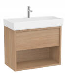 Roca Tura fiókos alsószekrény polccal 80x43x60 cm kerámia mosdóval, világos szilfa A852030565 (A852030565)