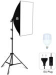 PULUZ 70x50cm Softbox Set + 4db 20W 5700K LED + 2m Állvánnyal - Fotó Studió világítás (PU5071EU)