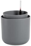 Plastia Tolita önöntöző cserép 16 cm szürke