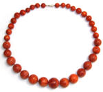  Colier din Coral Rosu Natural Rotund 11-24 x 11-24 mm - Accesorii Metal