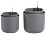 Plastia Tolita önöntöző cserép 19 cm szürke