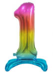 Godan Rainbow, Színes 1-es szám fólia lufi talppal 74 cm MLG128970 (MLG128970)