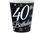 Godan B&C Happy Birthday 40 papír pohár 6 db-os 200 ml MLG151176 (MLG151176)