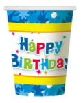 Godan Happy Birthday Blue papír pohár 6 db-os 270 ml MLG687634 (MLG687634)