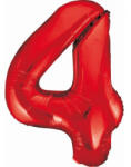 Godan Red, Piros 4-es szám fólia lufi 85 cm MLG120608 (MLG120608)