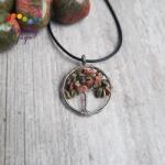 Kristály Jóga Shop Unakit életfa medál, bőr láncon