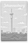  PontPöttyöző - Johannesburg, Dél-afrikai Köztársaság Méret: 40x60cm, Keretezés: Keret nélkül (csak a vászon), Szín: Kék