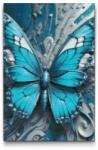  Gyémántszemes kirakó - Pillangó a sötét türkiz árnyalataiban Méret: 40x60cm, Keretezés: Műanyagtáblával, Gyémántok: Kerek