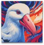  Gyémántszemes kirakó - Albatrosz piros és kék árnyalatokban Méret: 50x50cm, Keretezés: Műanyagtáblával, Gyémántok: Négyzet alakú