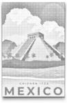  PontPöttyöző - Chichén Itzá, Mexikó Méret: 40x60cm, Keretezés: Keret nélkül (csak a vászon), Szín: Kék