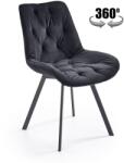 Halmar Scaun rotativ Ralph, catifea eleganta neagra, stil modern, 54x63x86x47 cm
