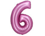 GoDan Satin Pink, Rózsaszín 6-os szám fólia lufi 76 cm (MLG145021)