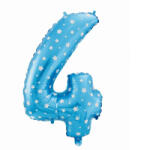 Godan Blue with Stars, Kék 4-es szám fólia lufi 61 cm (MLG106107)