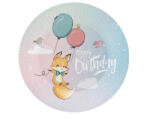 Godan Happy Birthday Fox, Róka papírtányér 6 db-os 18 cm (MLG179477)