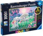 Ravensburger Puzzle luminos Ravensburger din 100 XXL de piese - Unicorni la lumina lunii (13670) Puzzle