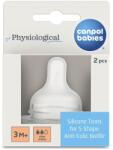 Canpol babies Canpol babies, tetina anticolici din silicon pentru biberoane S-Shape, marime S (debit lent), 2 buc