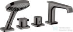 Hansgrohe AXOR CITTERIO 4 üléses peremre szerelhető termosztátos kádtöltő csaptelep, polírozott fekete króm 36411330 (36411330)