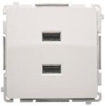KONTAKT-SIMON Dupla USB aljzat Simon Basic modul fehér (18161)