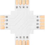  Csatlakozó "+" típusú 10 mm-es RGB LED csíkokhoz (4885)