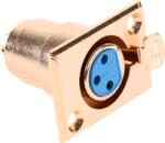 Cabletech XLR csatlakozó (Canon) aljzat, arany, panel (GNI0053)