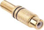 Cabletech RCA csatlakozó aranyozott fekete GNI0069A (GNI0069A)