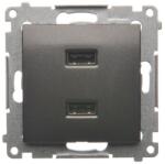 KONTAKT-SIMON Dupla USB aljzat Simon 54 prémium modul antracit színben (18224)