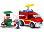 Sluban Fire - Tűzoltóautó és töltőállomás építőjáték készlet (M38-B0623)