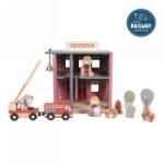 Little Dutch Sectie de pompieri cu figurine din lemn - Extensie Little Railway Collection - Little Dutch