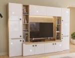  Холна секция Smart L290 дъб небраска и бяло супер гланц