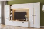  Холна секция Smart L324 дъб небраска и бяло супер гланц