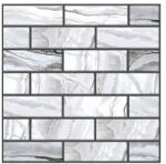 Flippy 10 x Placi Tapet Autocolant 3D cu Imitatie de Marmura Dreptunghiulara, pentru Perete Bucatarie Sufragerie, Usor de Curatat, Rezistent la Apa, Autoadeziv, 30x30 cm, Gri Universal (129746)
