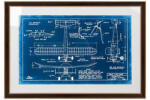 King Home Mechanical Plane Blueprint Műszaki Repülőgép Vázlat Kék (KHM-KH1501100261) - prodis