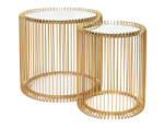 KARE Design KARE Wire Réz Dohányzóasztal Szett Üveglappal (KHM-83457)
