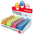 Optima 1 Lyukú Tartályos Műanyag Hegyező és Radír Display (100053)