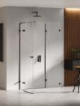 NEW TRENDY Eventa Black Chrome cabină de duș 100x80 cm dreptunghiular negru luciu/sticlă transparentă EXK-6276 (EXK6276)