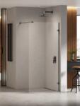 NEW TRENDY Eventa Black Chrome perete cabină de duș walk-in 80 cm negru luciu/sticla transparentă EXK-6296 (EXK6296)