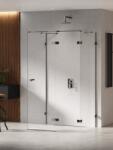 NEW TRENDY Eventa Black Chrome cabină de duș 100x80 cm dreptunghiular negru luciu/sticlă transparentă EXK-6261 (EXK6261)