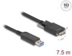 Delock aktív optikai kábel USB 10 Gbps-A apa > USB 10 Gbps Micro-B, csavarokkal ellátott 7, 5m (83212) (83212)