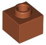 LEGO® 86996c68 - LEGO sötét narancssárga kocka 1 x 1 x 2/3 méretű nyitott bütyökkel (86996c68)