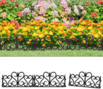 vidaXL Borduri de gazon, 17 buc. , negru, 10 m, PP (318301)