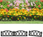 vidaXL Borduri de gazon, 17 buc. , negru, 10 m, PP (318297)