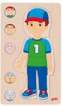 Goki Puzzle educativ din lemn Goki - Anatomie ascunsă, fată (57361)