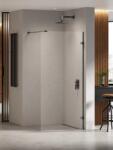 NEW TRENDY Eventa Black Chrome zuhanykabin fal walk-in 50 cm fekete fényes/átlátszó üveg EXK-6293 (EXK6293)