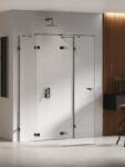 NEW TRENDY Eventa Black Chrome zuhanykabin 100x80 cm négyszögletes fekete fényes/átlátszó üveg EXK-6260