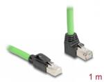 Delock Cablu de retea RJ45 Cat. 6A SFTP drept/unghi sus TPU 1m Verde pentru medii industriale, Delock 80892 (80892)