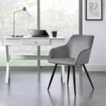 Juskys Tarji fotel bársony huzattal - szürke (51371)