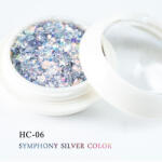  Díszítő flitter, ezüstös színben, hatszögletű, vegyes méretű